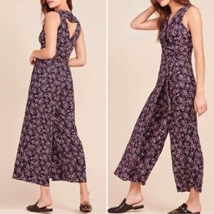 ✨NWT✨Jack by BB Dakota Swish Swish Floral Ditsy Navy Wrap Jumpsuit Women Size 6